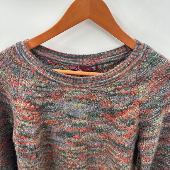 prAna Multicolor Rainbow Knit Crewneck Pullover Sweater // S - Picture 3 of 9